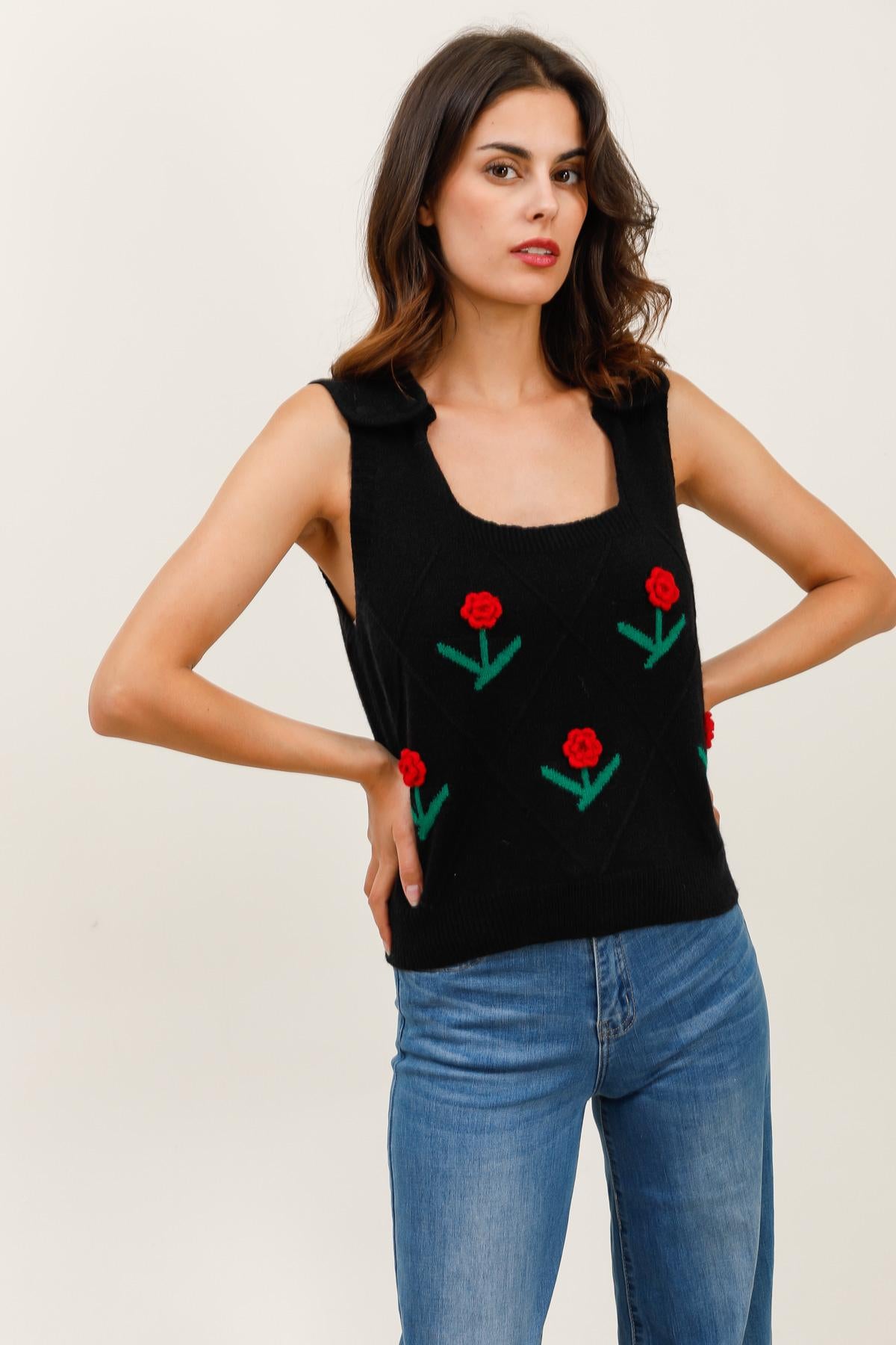 A1572 Débardeur fleuri