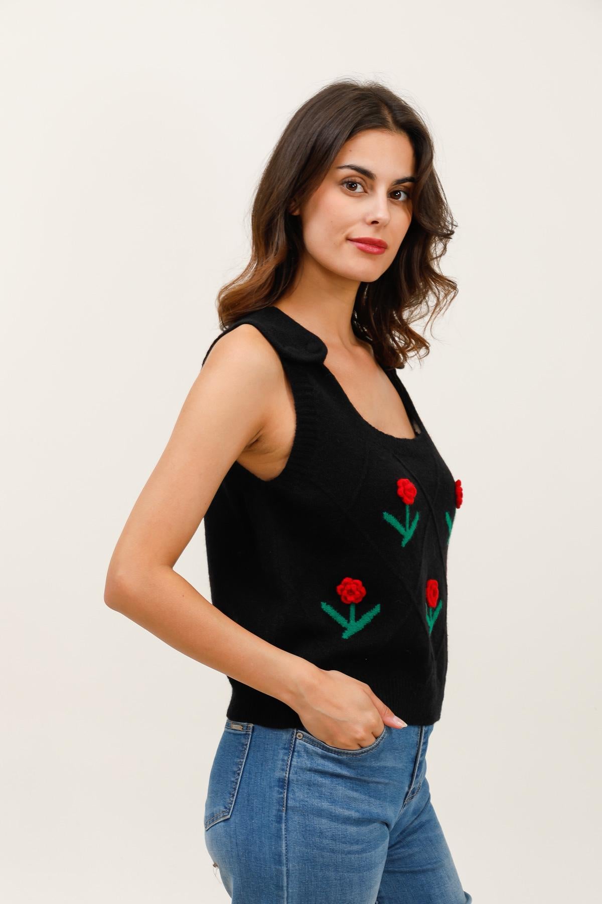 A1572 Débardeur fleuri