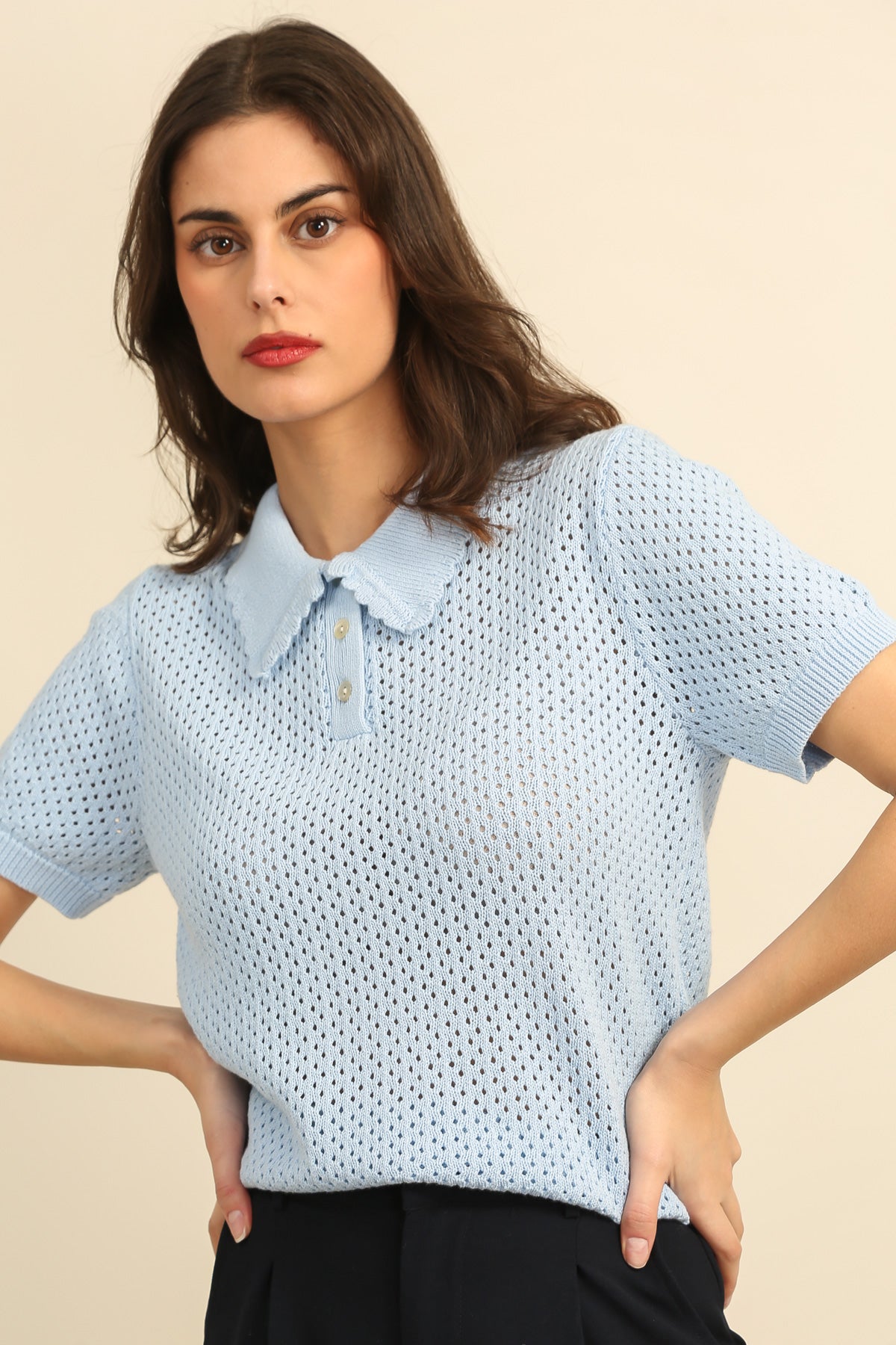 A1596 Plain knit jumper