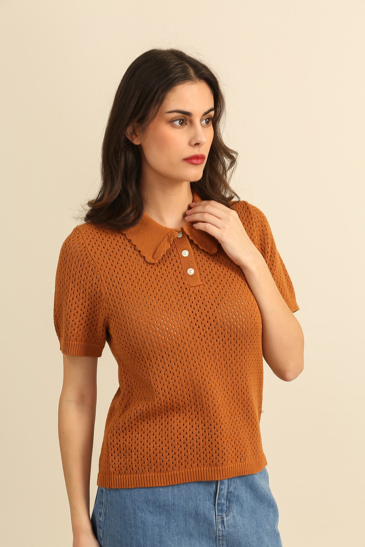 A1596 Plain knit jumper
