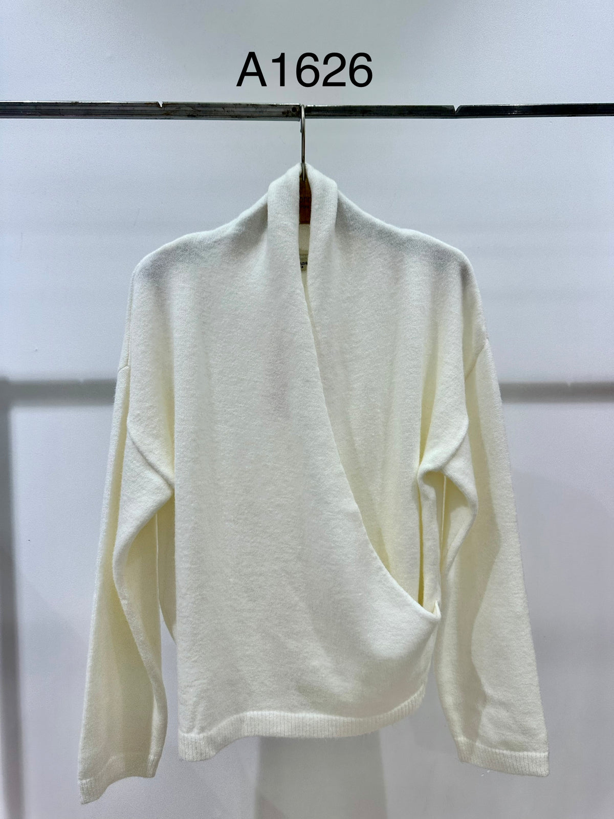 Shawl Collar Knit Wrap Sweater - A1626