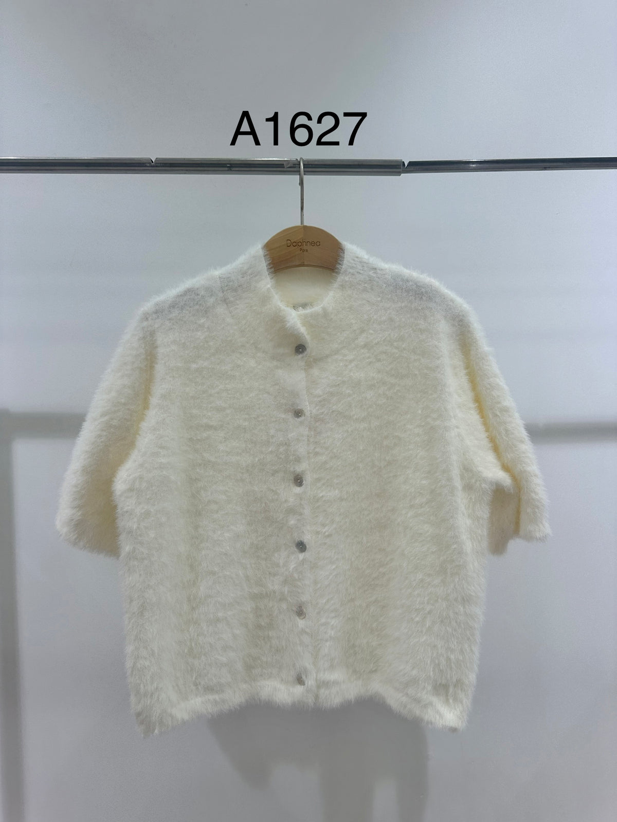 Fluffy Knit Short Sleeve Cardigan - A1627
