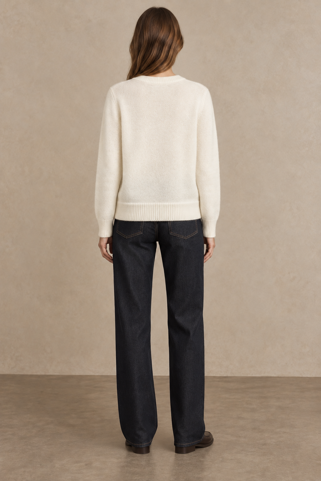 Dog Print Knit Sweater with Scarf - A1630